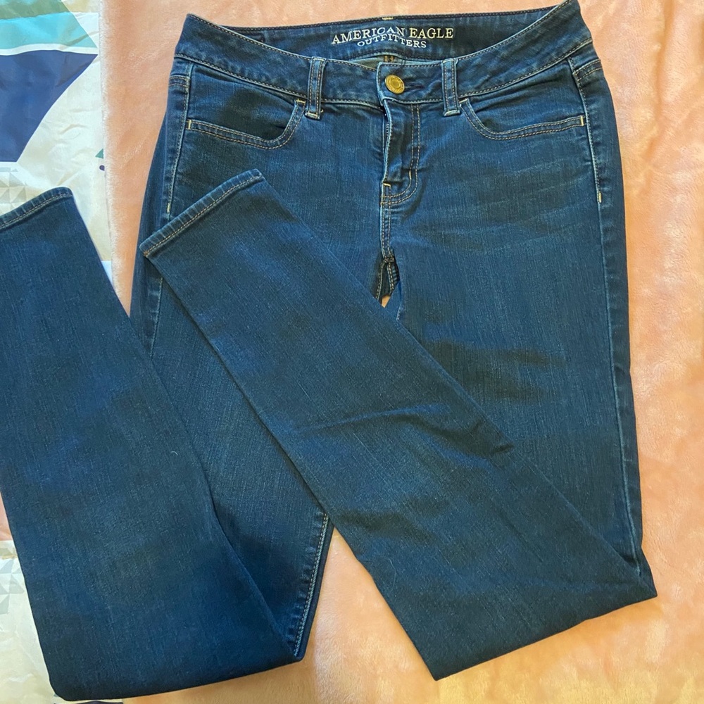 size 4 long american eagle jeans mid-rise